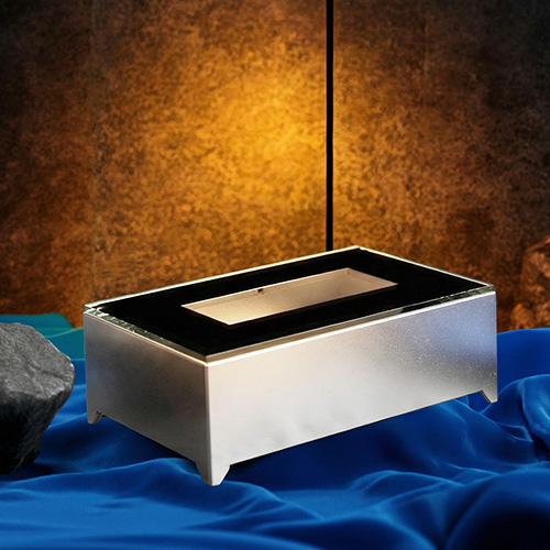 Rectangle Silver LED Base with USB Cable